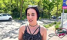 Leila, an 18-year-old brunette, pleasures herself before getting fucked