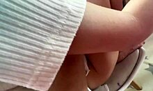 Noticing stepdaughter's big nipples while she eats, then massaging her ass