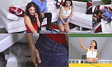 big tits stepmom strips and rides stepdaughters bf cock 😈