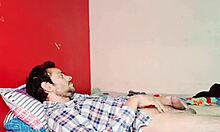 deep throat sucking on large member in bedroom session