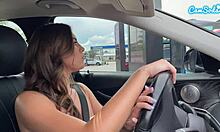 Hot teen masturbates in car wash, then gets fucked by step-brother.