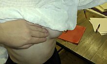 Teacher fucks student baby bamby in ass during private lesson, makes her suck cock under table nrx049