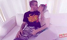 sweet zoey laine smiles before gagging on fat cock