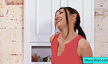 i enjoy a sensual nuru massage from a teen brunette, leading to more