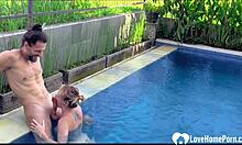 enjoying pool n his hard tool