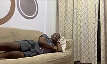 Intense Sideways Fuck on Sofa Jizzes in Ass