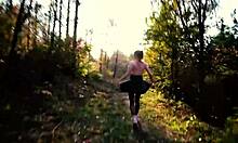 Young Babe Pulls Panties Up After Creampie Outdoors