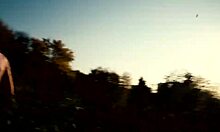 Young Babe Pulls Panties Up After Creampie Outdoors