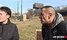 Beautiful sarah kay gets cum on big ass in public!