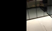 Wife enjoys time with husband in hotel