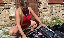 Busty milf Lenushka Doll squirts in the car