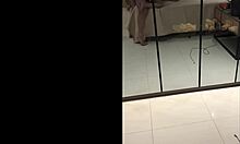 Wife enjoys time with husband in hotel