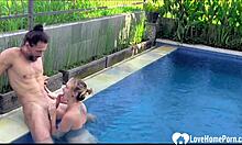 enjoying pool n his hard tool