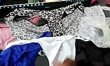 Jerking Off In Wife's Used Panties, Cumming Great Compilation