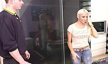 The postman catches tight German teen Tini and convinces her to fuck.