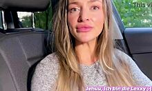 German student squirts in car