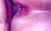 doggy style fucking while she's on her period, intense and messy anal creampie