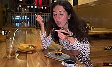 I suck dick in sushi bar toilet, eat cum rolls