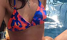 my friend dumped her shitty boyfriend and to get revenge we fucked in public at the building pool