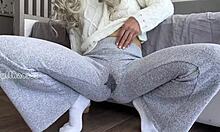 Asian stepdaughter masturbating tight pussy and squirting hard