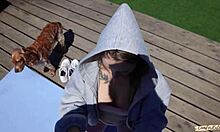 why is the neighbor spying on my morning yoga by the pool? does he want to join me for a quick fuck?