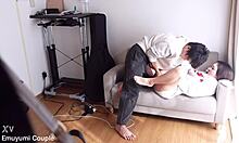 Small Busty JD Experiences First Handjob And Squirting