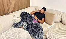 stepmom tricks and fucks stepson with big black cock