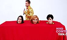 Game show with young adults in group freeuse