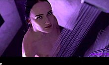 Teen Brunette Sasha Sparrow Strips and Masturbates in the Shower with Intense Passion