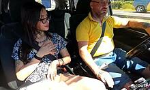 inked latina teen nympho seduces driver for intense public beach fuck