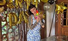 Intense birthday fuck fills my ass with hot cum