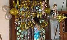 Intense birthday fuck fills my ass with hot cum