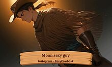 That sexy guy is moaning loudly during his solo orgasm session.