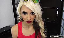 Amateur Teen Anal with Big Dildo Suspended Step Sis