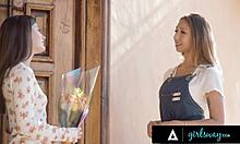 Beautiful girl gets pussy fingered hard by crush after flowers!