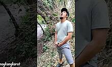 Outdoor Blowjob Is My Favorite, I Love Doing It with Young Tight Pussy Wet Swollen Big Clit Creampie