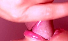 Intriguing close-up of Japanese blowjob and face fucking