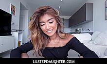 Super cute stepdaughter fucks step daddy to earn cash