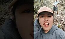 Outdoor Blowjob Is My Favorite, I Love Doing It with Young Tight Pussy Wet Swollen Big Clit Creampie