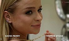 blonde russian takes two cocks passionately