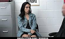 Shoplyfter - Hot Shoplifting Teen 18+ Vanessa Sky Has To Deepthroat The Securitys Big Cock