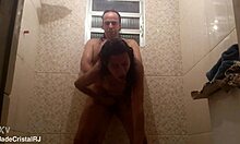 intimate moment with lover in bathroom of new house under construction trailer 10