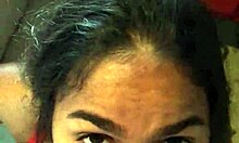 In the kitchen, she gives a delicious blowjob and begs for rough sex