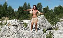 topless dance in white stone quarry