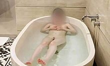 Bathing Of Japanese College Student, Cute Brunette With Small Tits And Feet