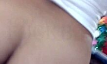 Neighbor prepares a mixer with her ass, leaving the hole open