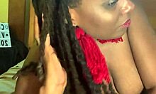 Big Black Tits - Ebony Fucks Herself with Toys in Bedroom Dripping Wet Pussy