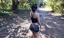 My stepdaughter teased me in the woods, leading to fucking her tight asshole