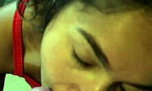 In the kitchen, she gives a delicious blowjob and begs for rough sex