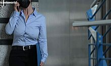 Slave wife flashes braless tits downblouse in public!